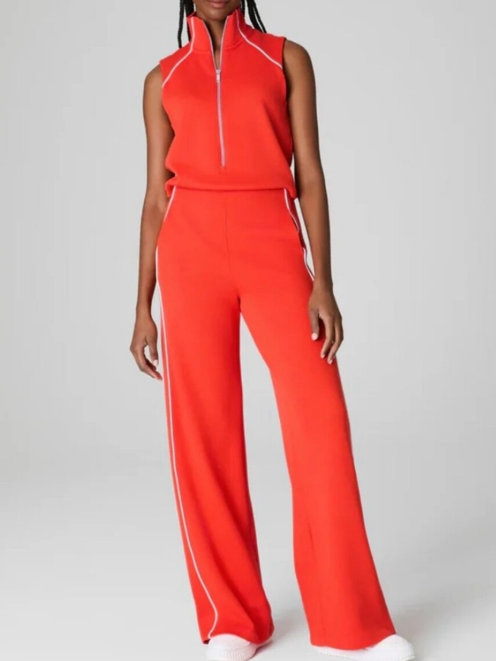 NWT SPANX AirEssentials Pique Sleeveless Mockneck Jumpsuit XS